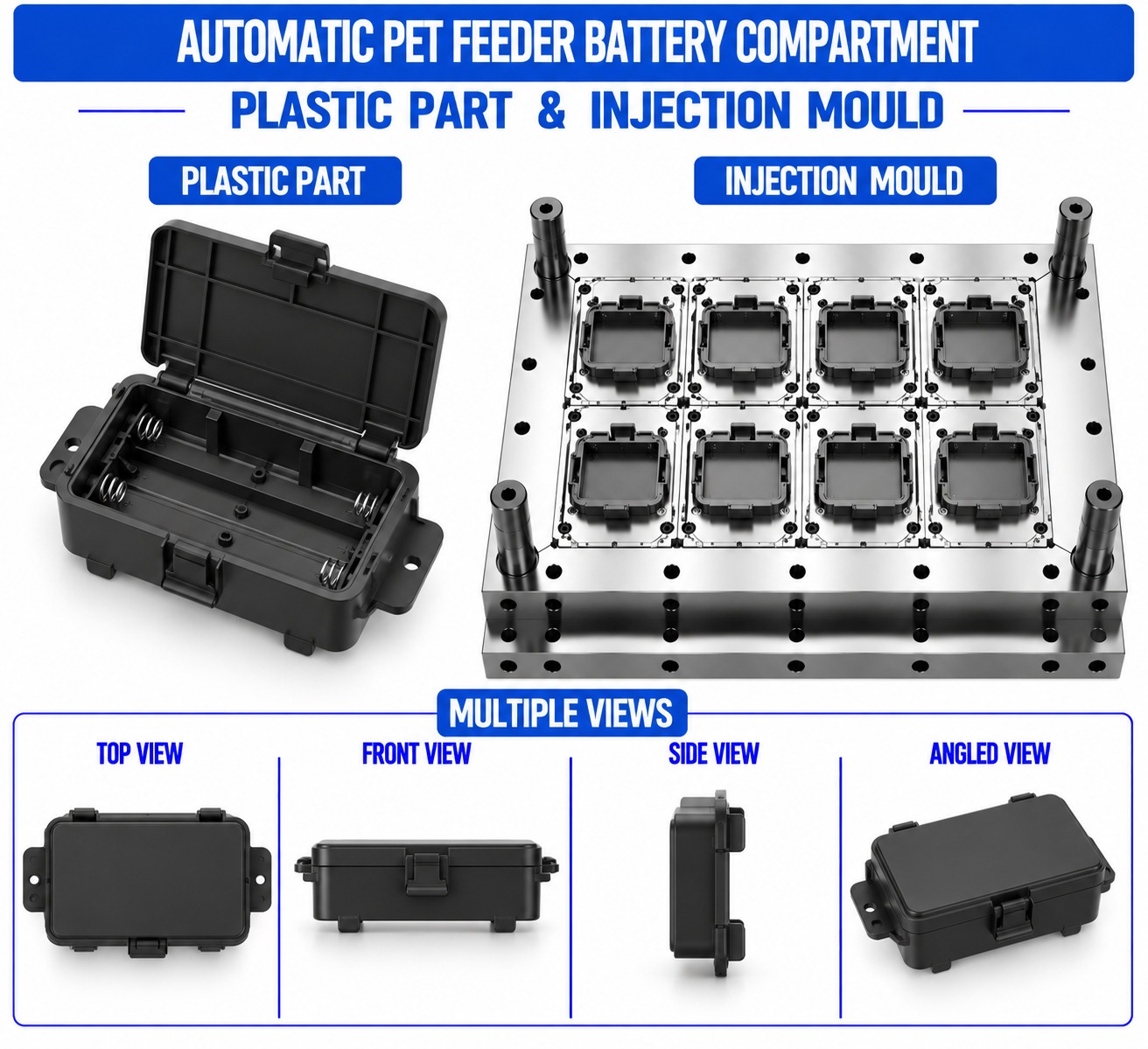 Automatic Pet Feeder Plastic Battery Compartment Mould and Moulding Service